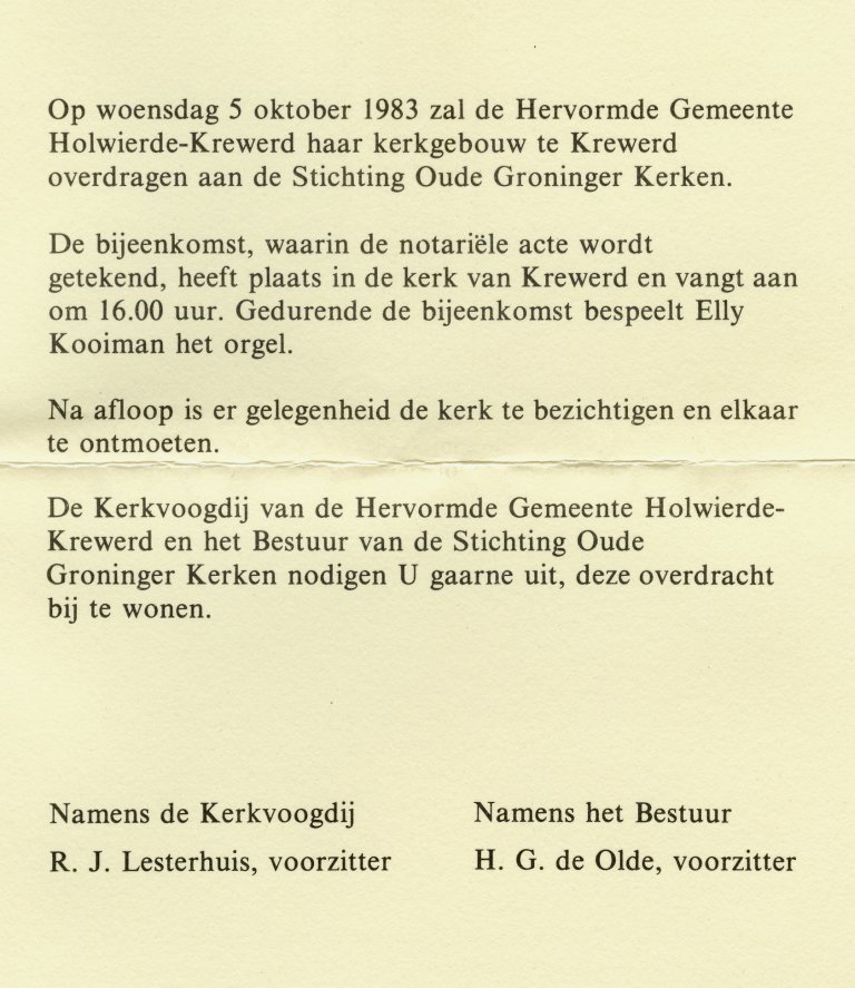 5 oktober 1983 Uitnodiging