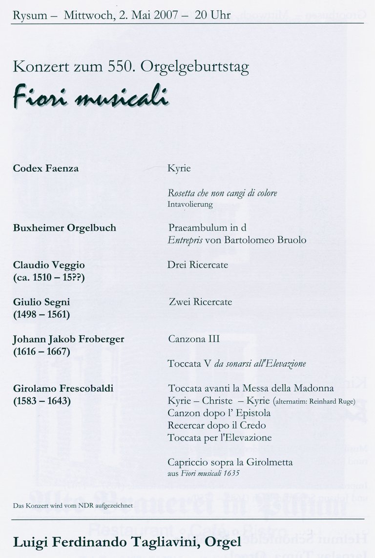 Programma Luigi Tagliavini 2 mei 2007