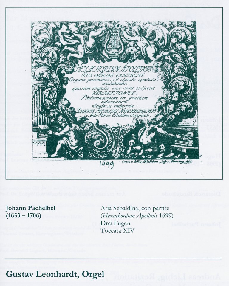 Hexachordum Apollinis Johann Pachelbel