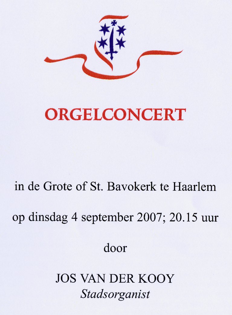 Programma Jos van der Kooy 4 september 2007 Orgelconcert