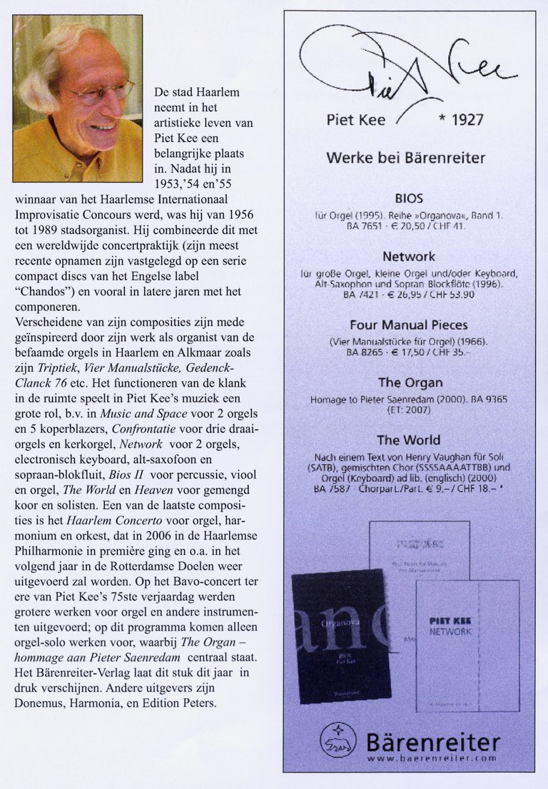 Programma Jos van der Kooy 4 september 2007