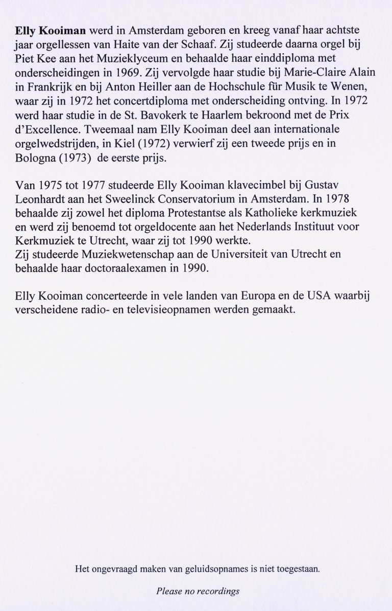 Programma Elly Kooiman 2 september 2008