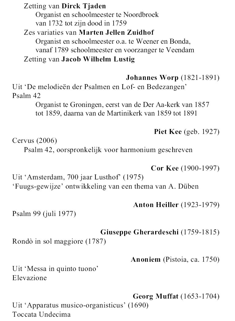 Programma 7 september 2008