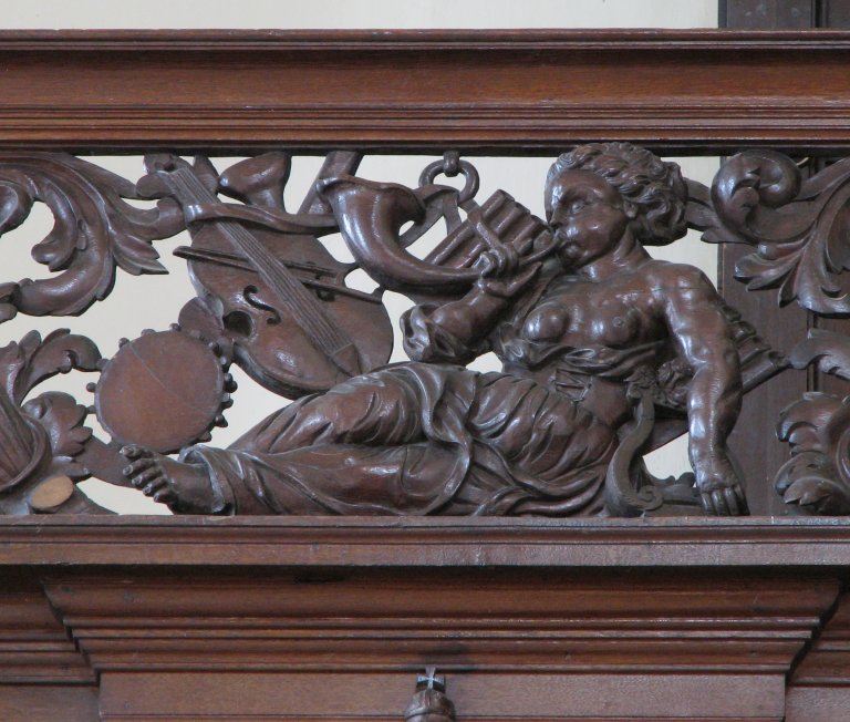 Der Aa-kerk Groningen Balustrade snijwerk links