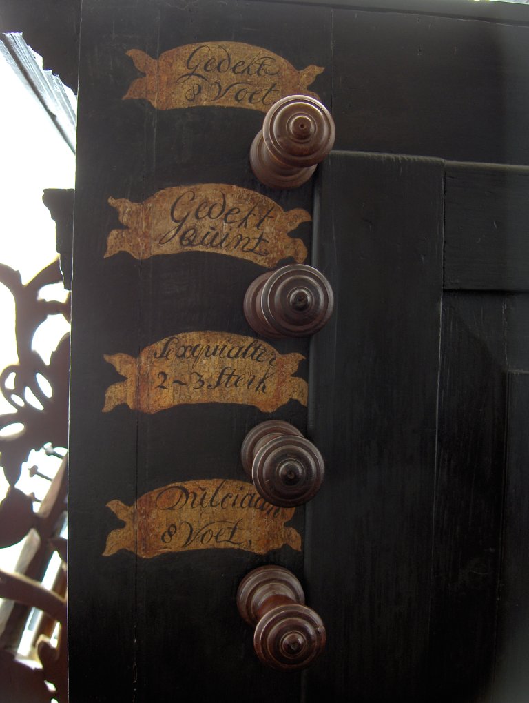 Pelstergasthuiskerk Groningen Schnitgerorgel 1693 Registers rugpositief rechterkant