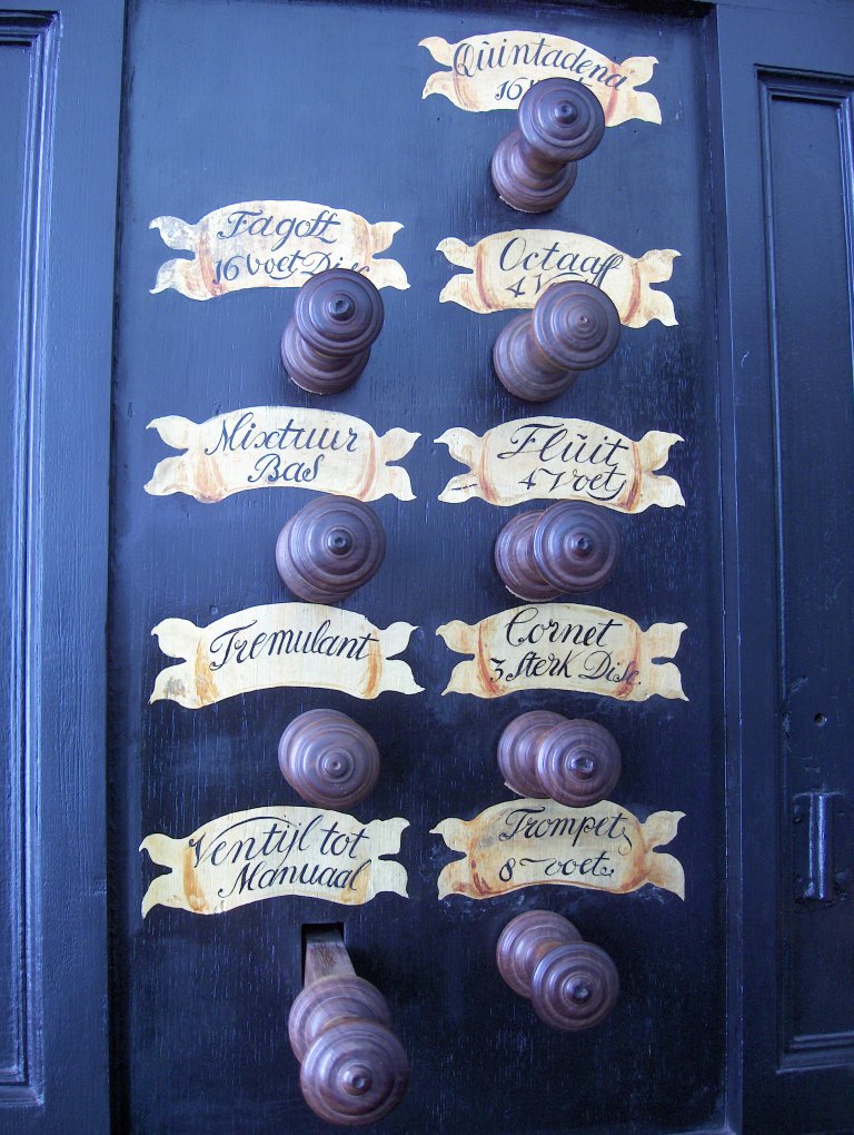 Pelstergasthuiskerk Groningen Schnitgerorgel 1693 Registers manuaal linkerkant