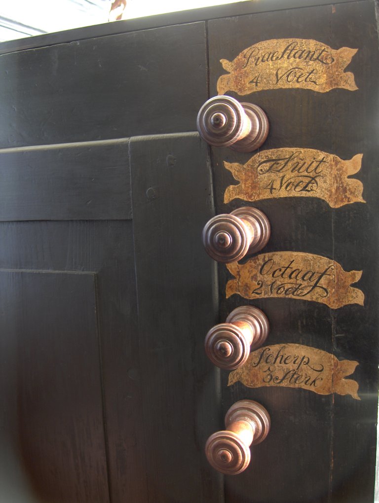 Pelstergasthuiskerk Groningen Schnitgerorgel 1693 Registers rugpositief linkerkant