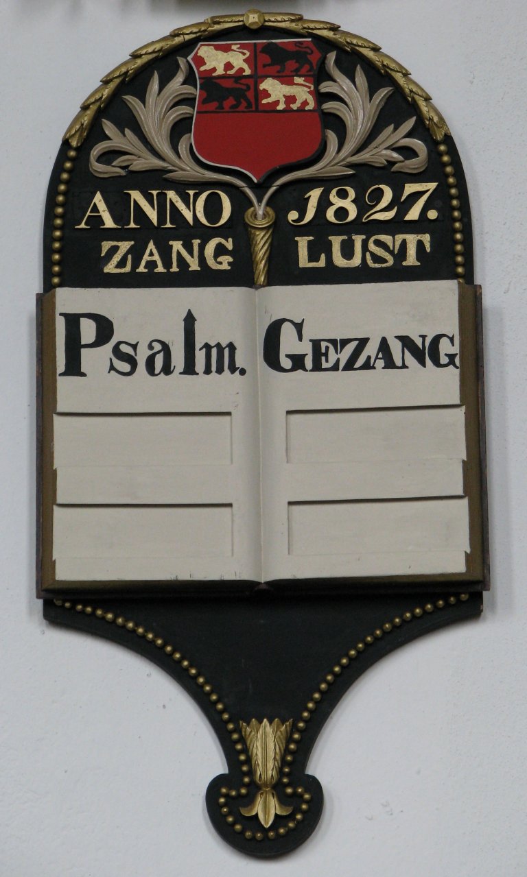 Psalmbord met gemeentewapen 1827