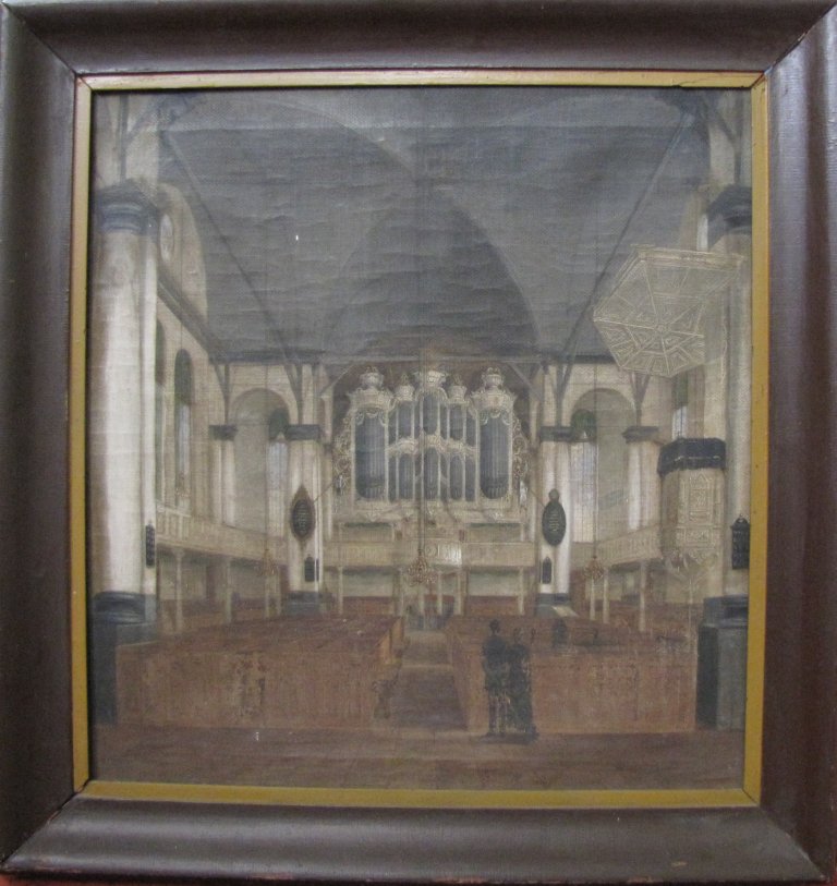 Schilderij kerkinterieur
