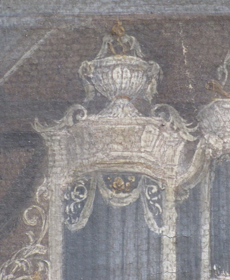 Schilderij bekroning linker Pedaaltoren 