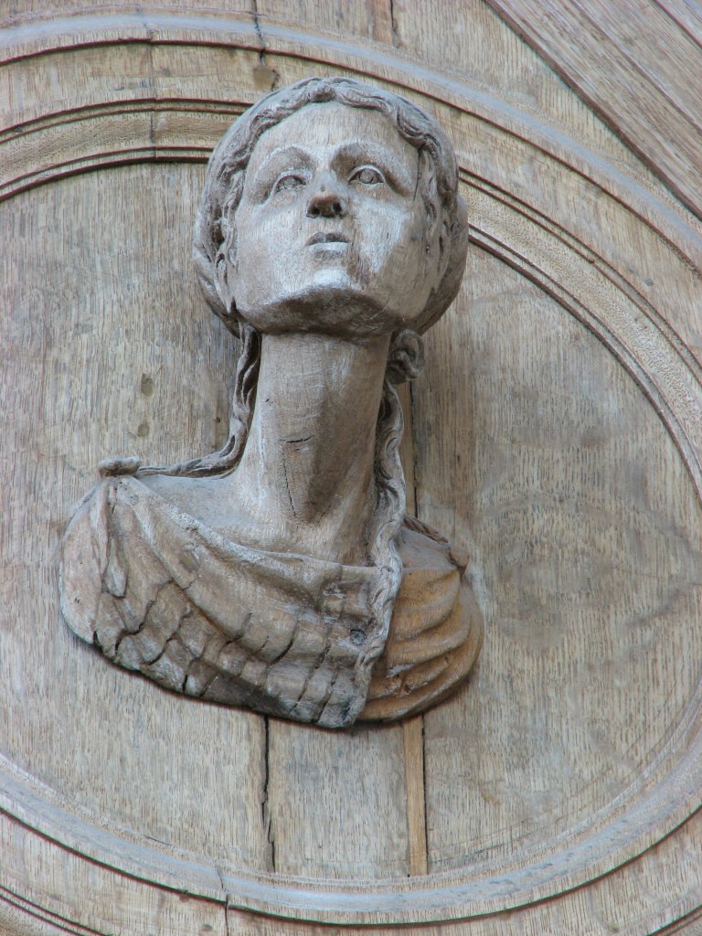 Portretmedaillon op zijkant Balustrade