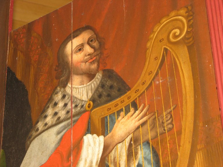 Midwolde Dorpskerk, Linker luik, David detail 