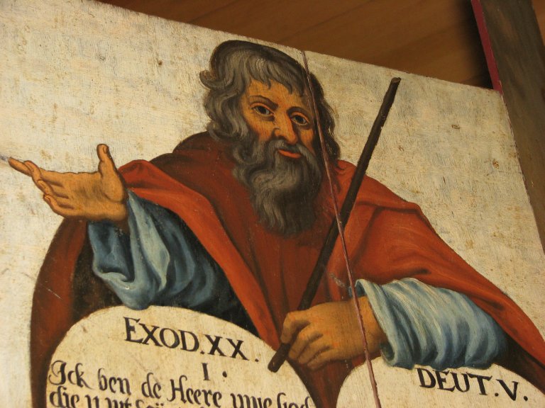 Midwolde Dorpskerk, Rechter luik, Mozes detail