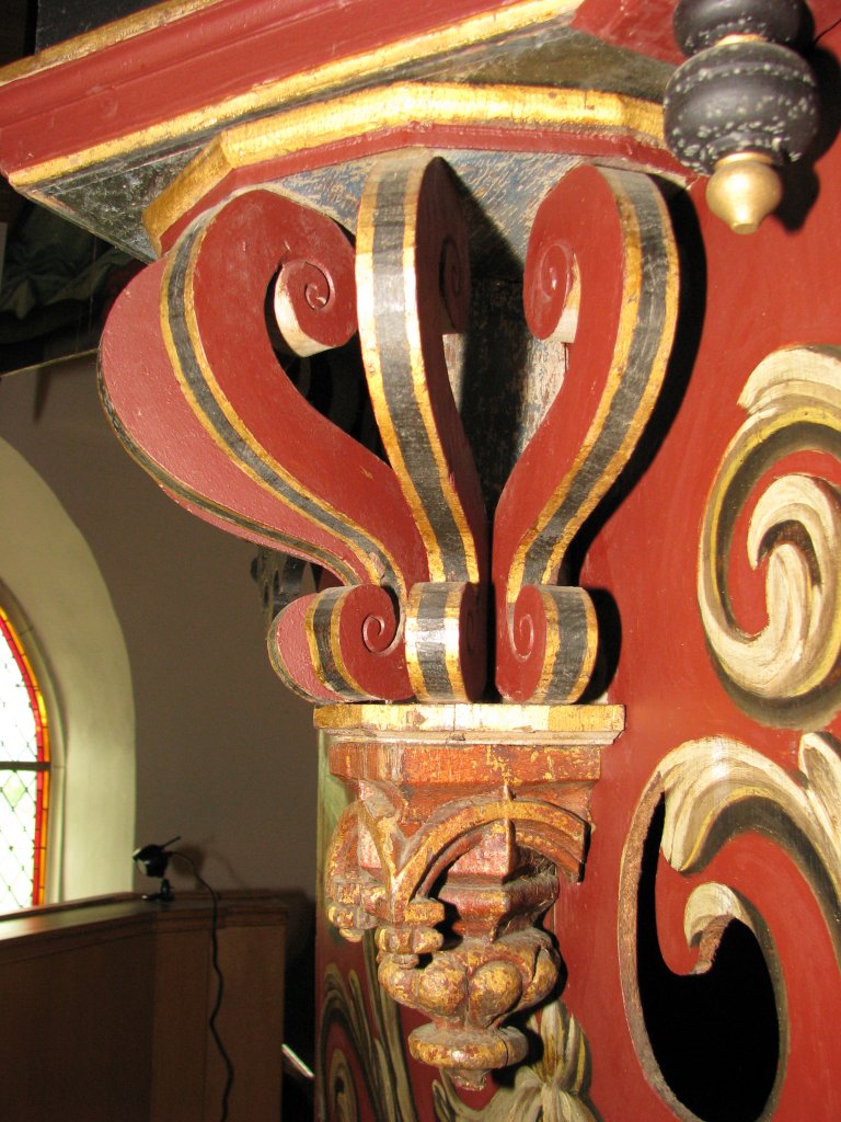 Midwolde Dorpskerk, Orgelkast detail