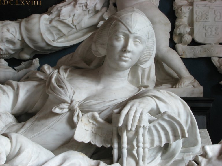 Midwolde Dorpskerk, Grafmonument Rombout Verhulst, detail
