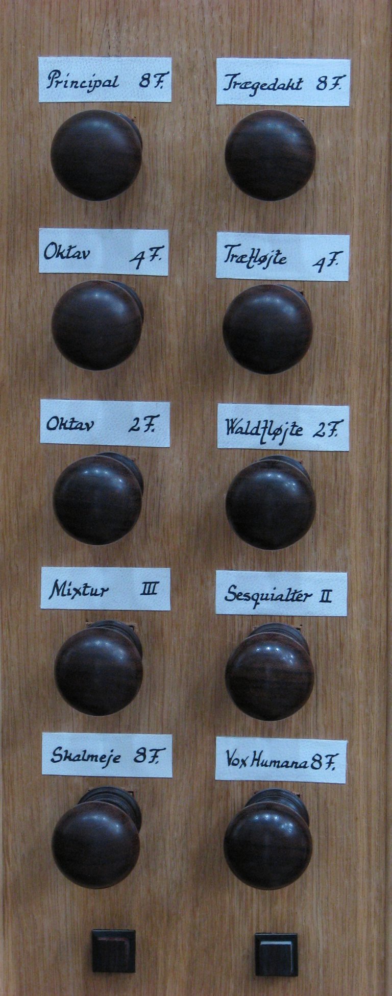 Marcussenorgel, registers rechts