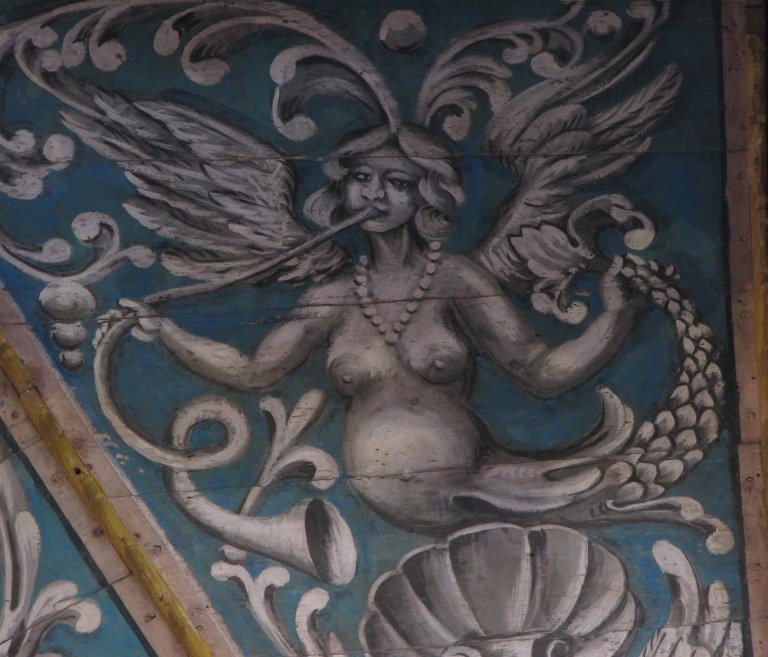 Schilderwerk onder het orgel - blazer