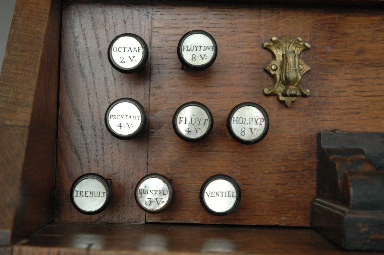 Orgel Jan Jacob Vool ca. 1800, Registers links